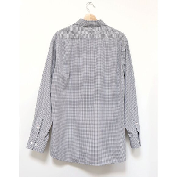 Men's Size XL Regular Fit Grey & White Plaid Button Down Shirt by Tommy Hilfiger - Picture 2 of 7
